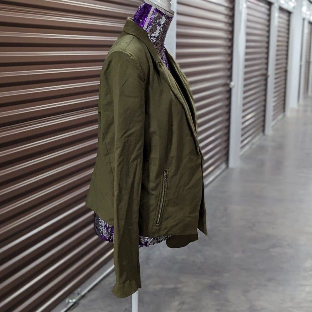 Grace Elements Size 16 Olive Green‎ Open Front Blazer Jacket - Picture 5 of 10